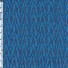 1 5/8 YD PC-Blue Sorrento Zig Zag Crepe Chiffon Fabric