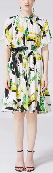 Abstract Side-Tie Dress
