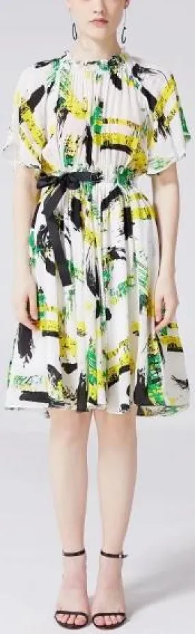 Abstract Side-Tie Dress
