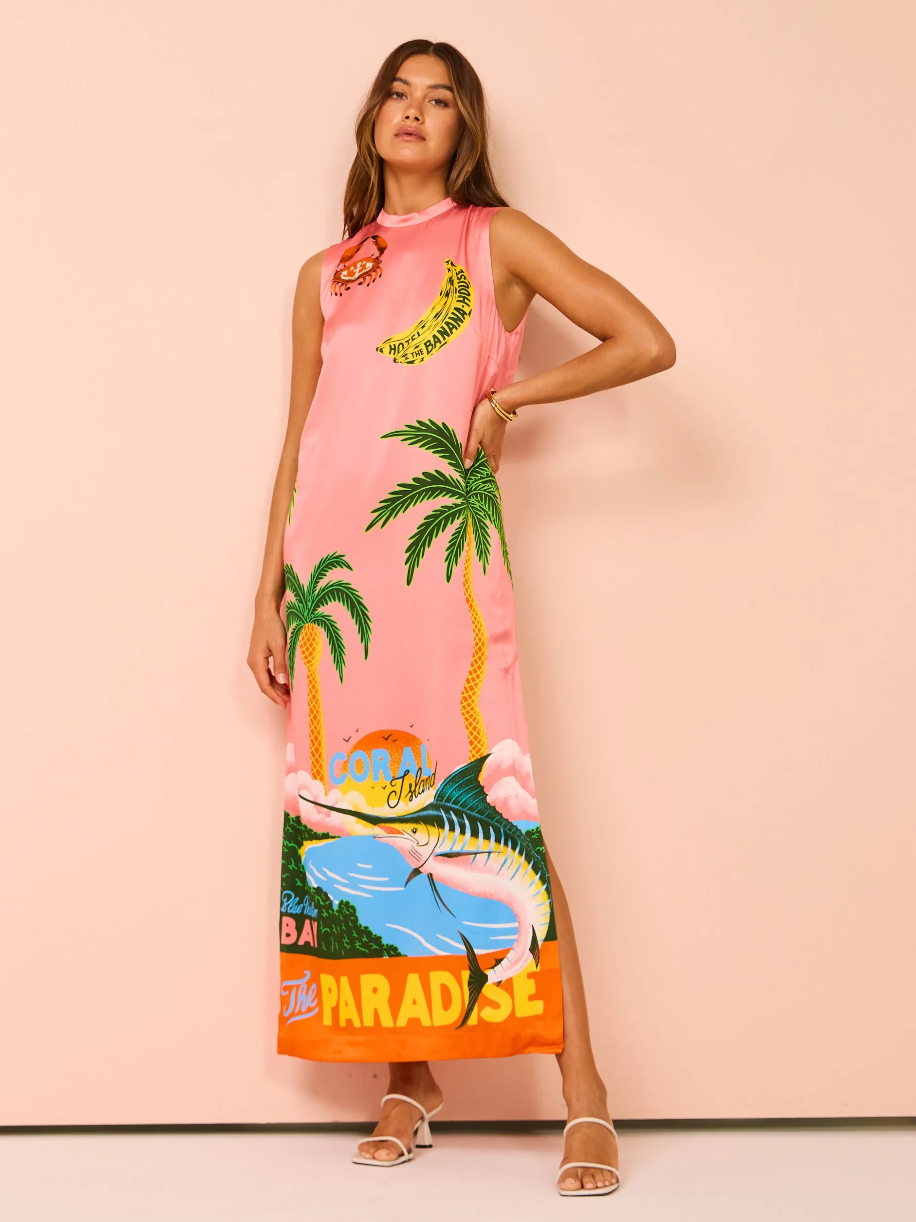 Alemais Paradiso Silk Midi Dress in Multi