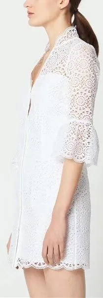 All-Over Lace Shirt-Dress