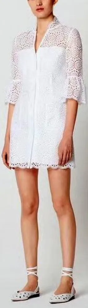 All-Over Lace Shirt-Dress