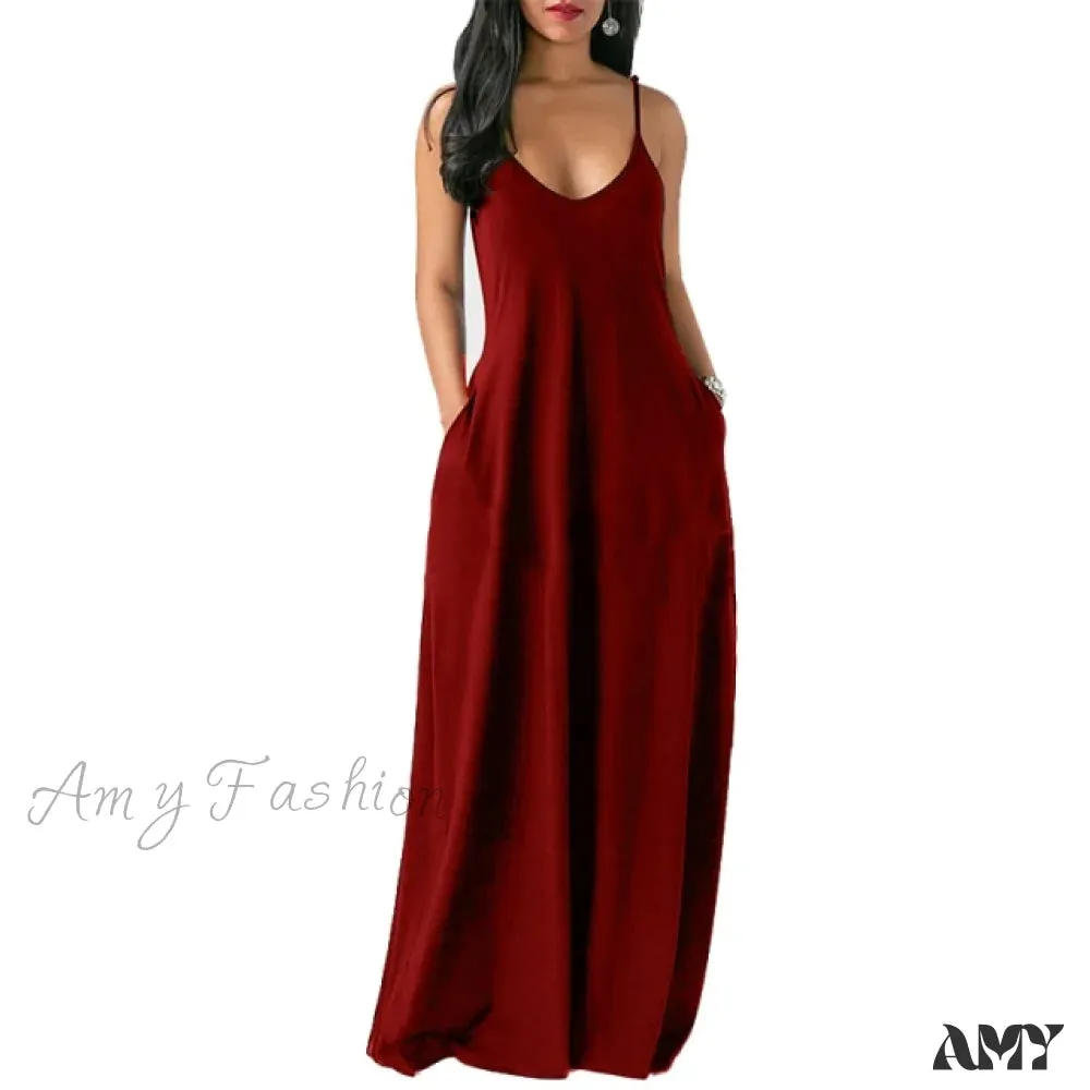 Amy Fashion - Fashion Pockets Short Sleeve Loose Dress
