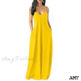 Amy Fashion - Fashion Pockets Short Sleeve Loose Dress