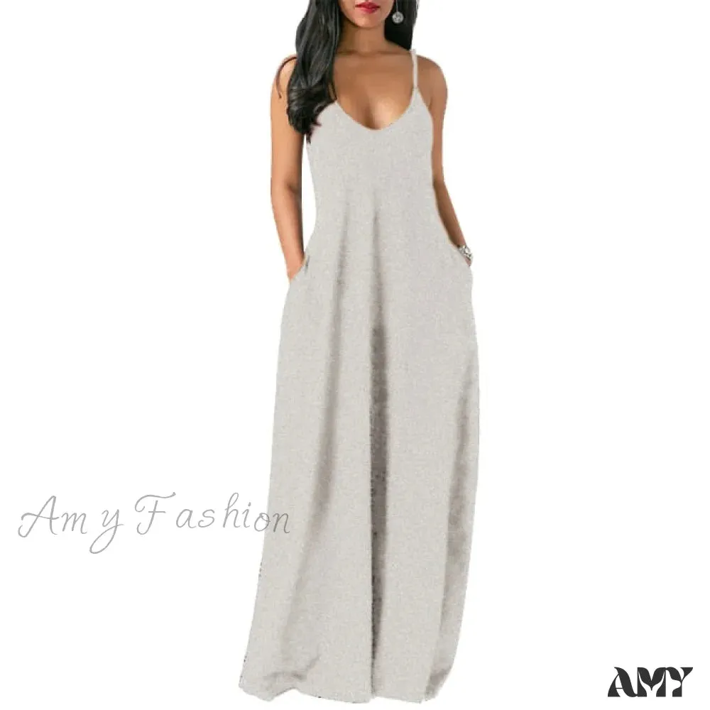 Amy Fashion - Fashion Pockets Short Sleeve Loose Dress