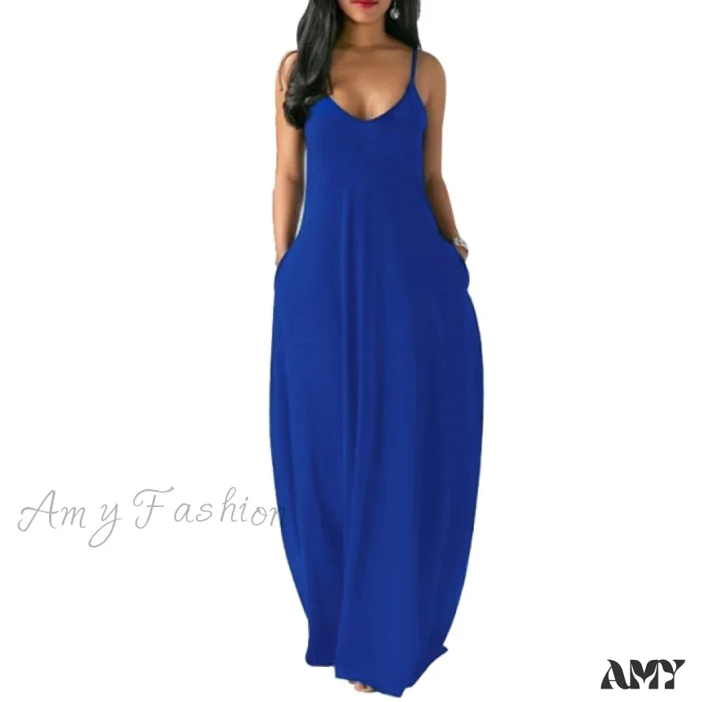 Amy Fashion - Fashion Pockets Short Sleeve Loose Dress