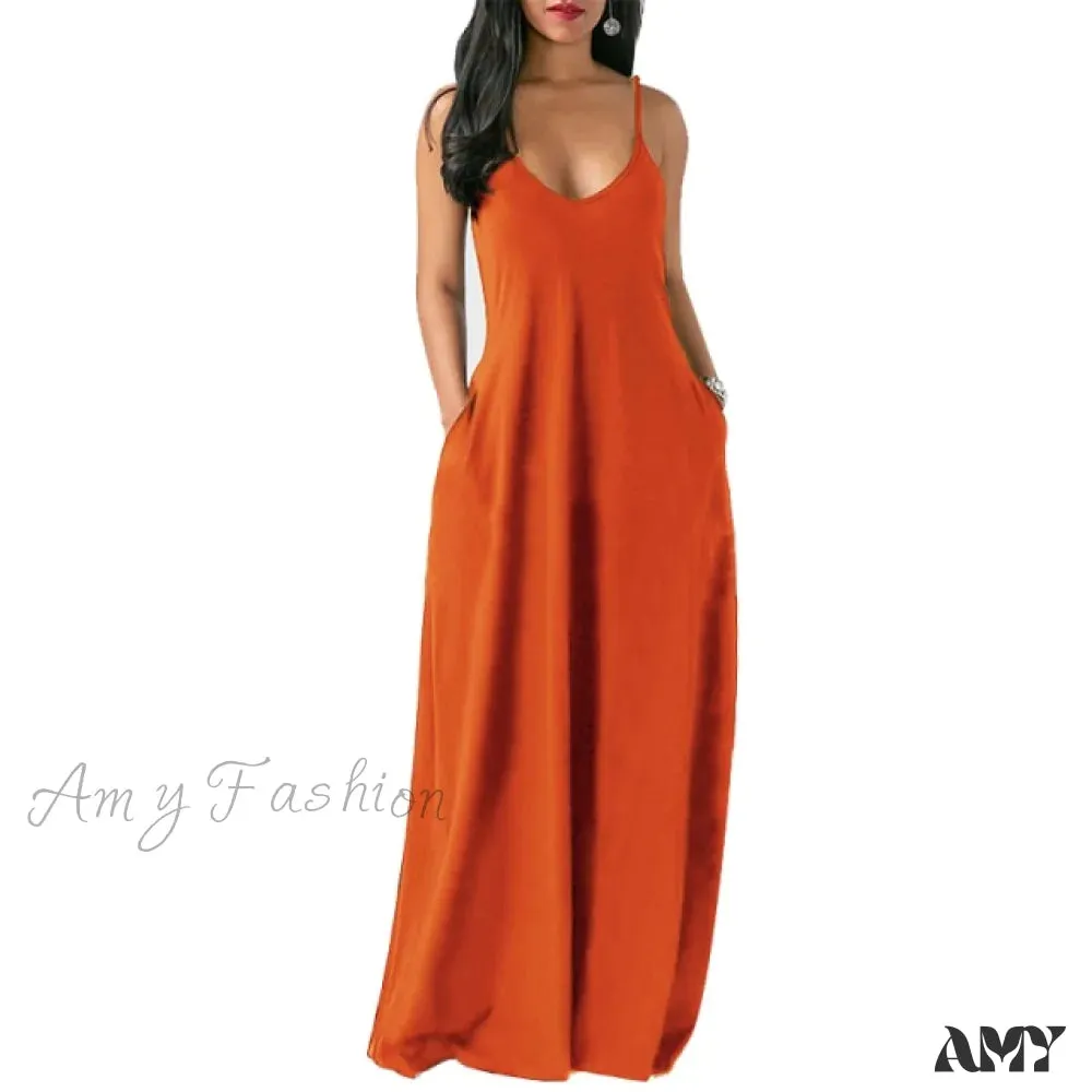 Amy Fashion - Fashion Pockets Short Sleeve Loose Dress