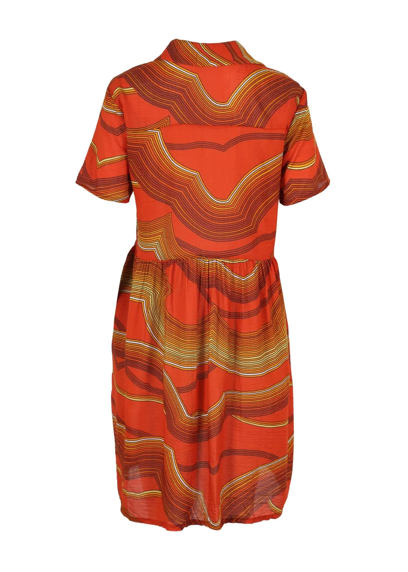 Aurora Villa Dress Orange in Seersucker