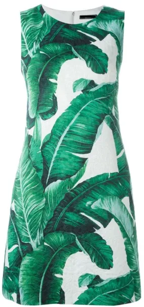 Banana Leaf Brocade Dress