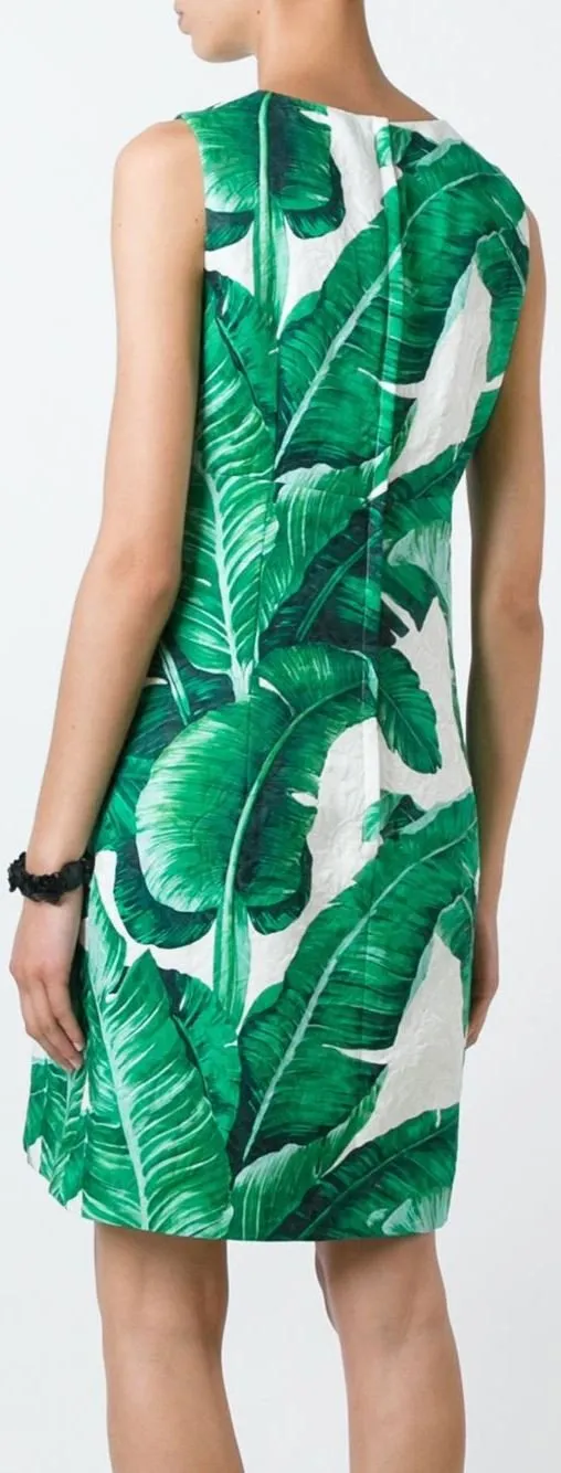 Banana Leaf Brocade Dress