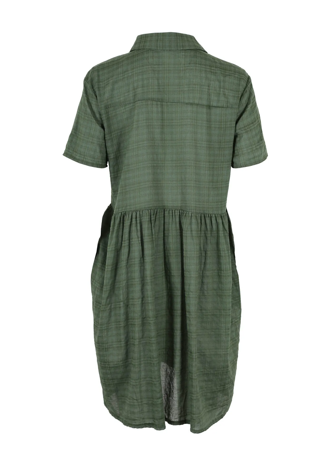 Barcelone Villa Dress Green in Seersucker