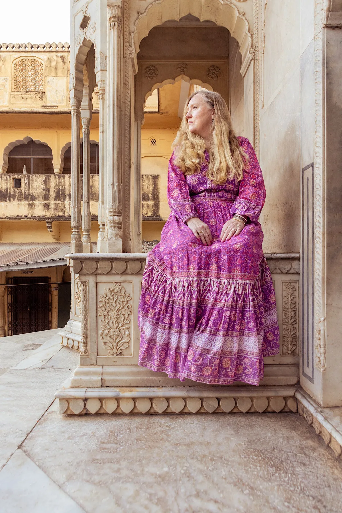 Bella Maxi Heritage Dress In Magenta