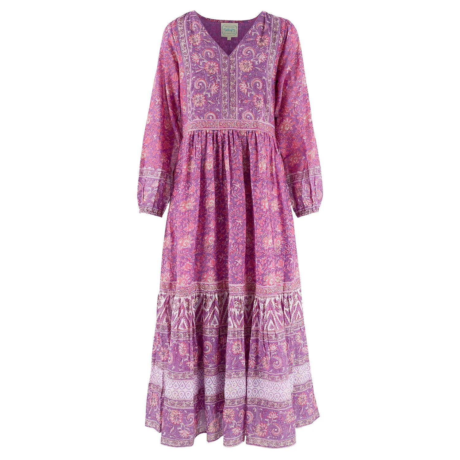 Bella Maxi Heritage Dress In Magenta