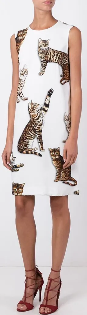 Bengal Cat Print Dress