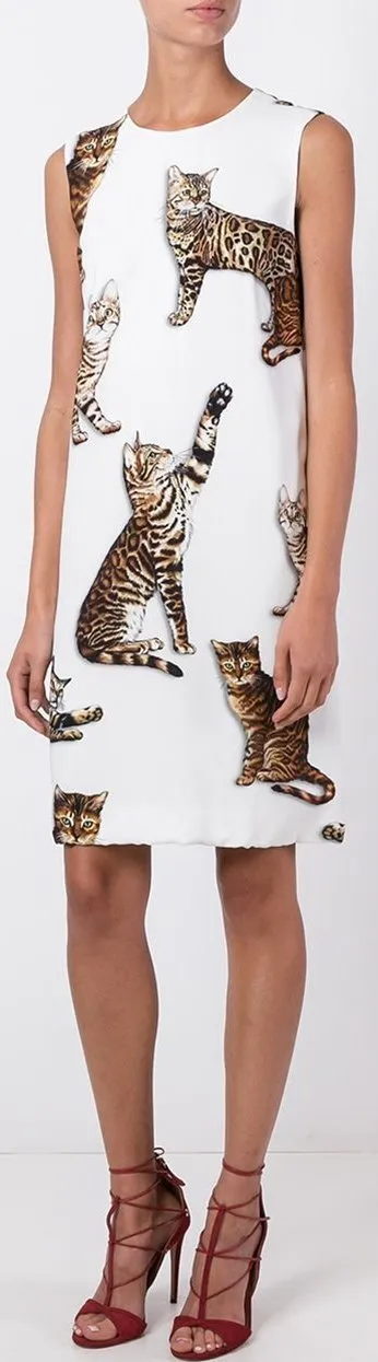 Bengal Cat Print Dress