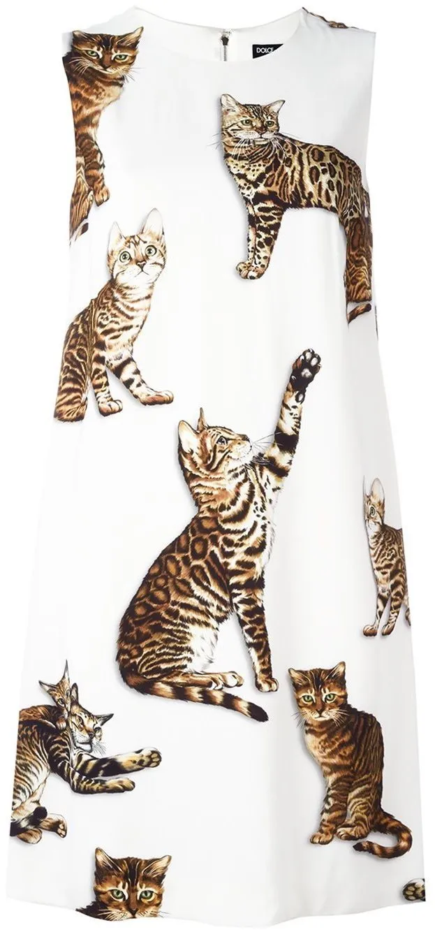 Bengal Cat Print Dress