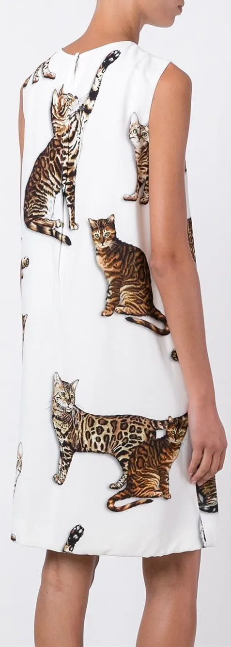 Bengal Cat Print Dress