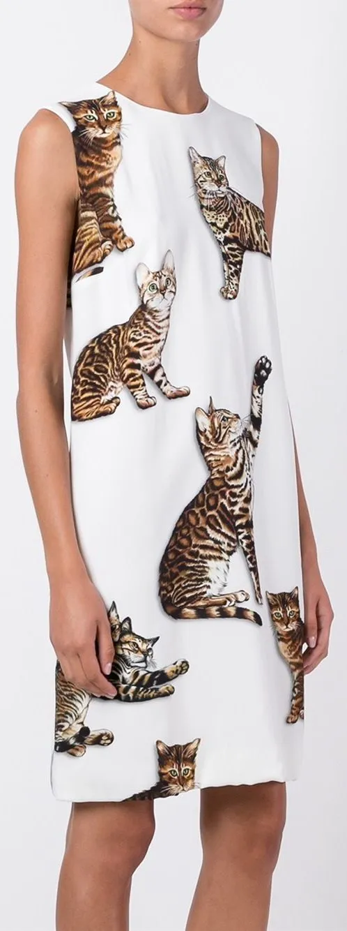 Bengal Cat Print Dress