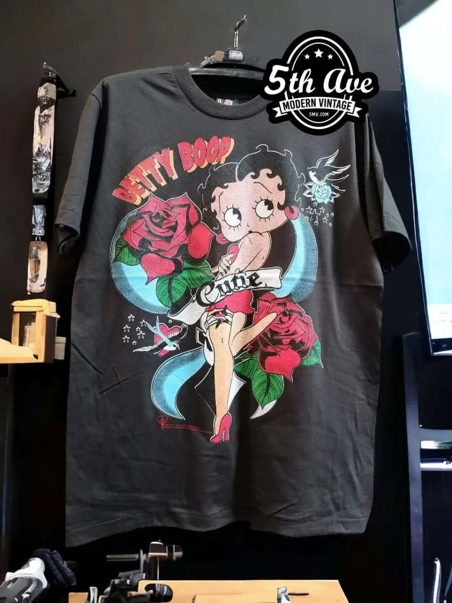 Betty Cutie Tattoo Black Single Stitch t shirt