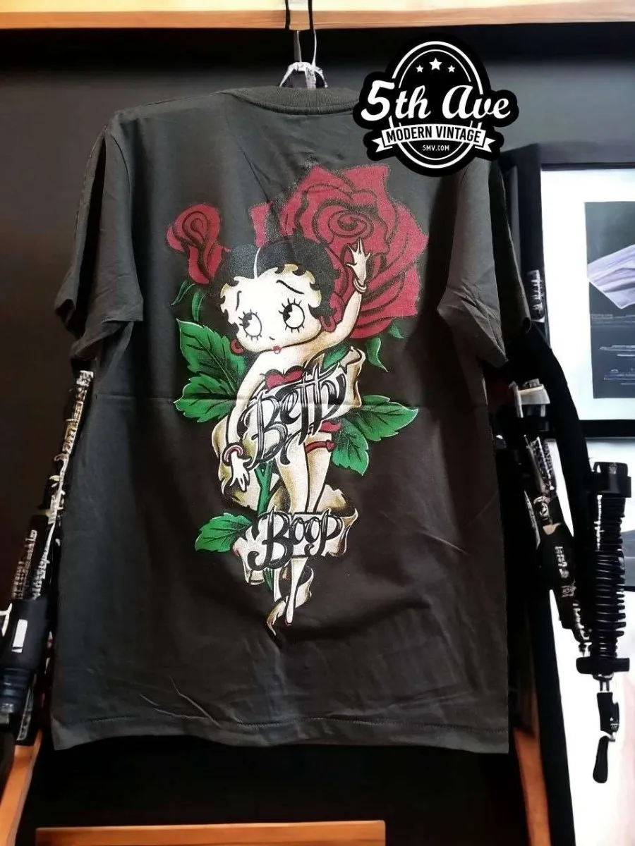 Betty Cutie Tattoo Black Single Stitch t shirt