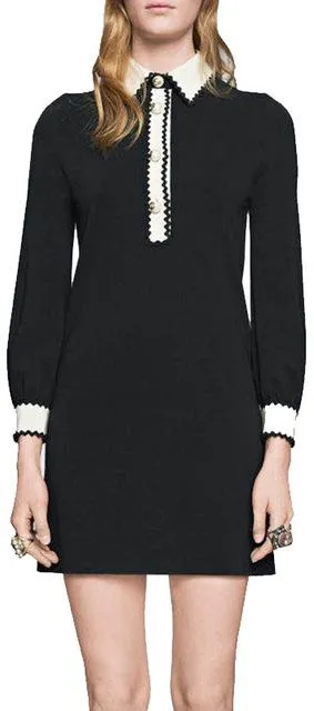 Black & White Long-Sleeve Dress