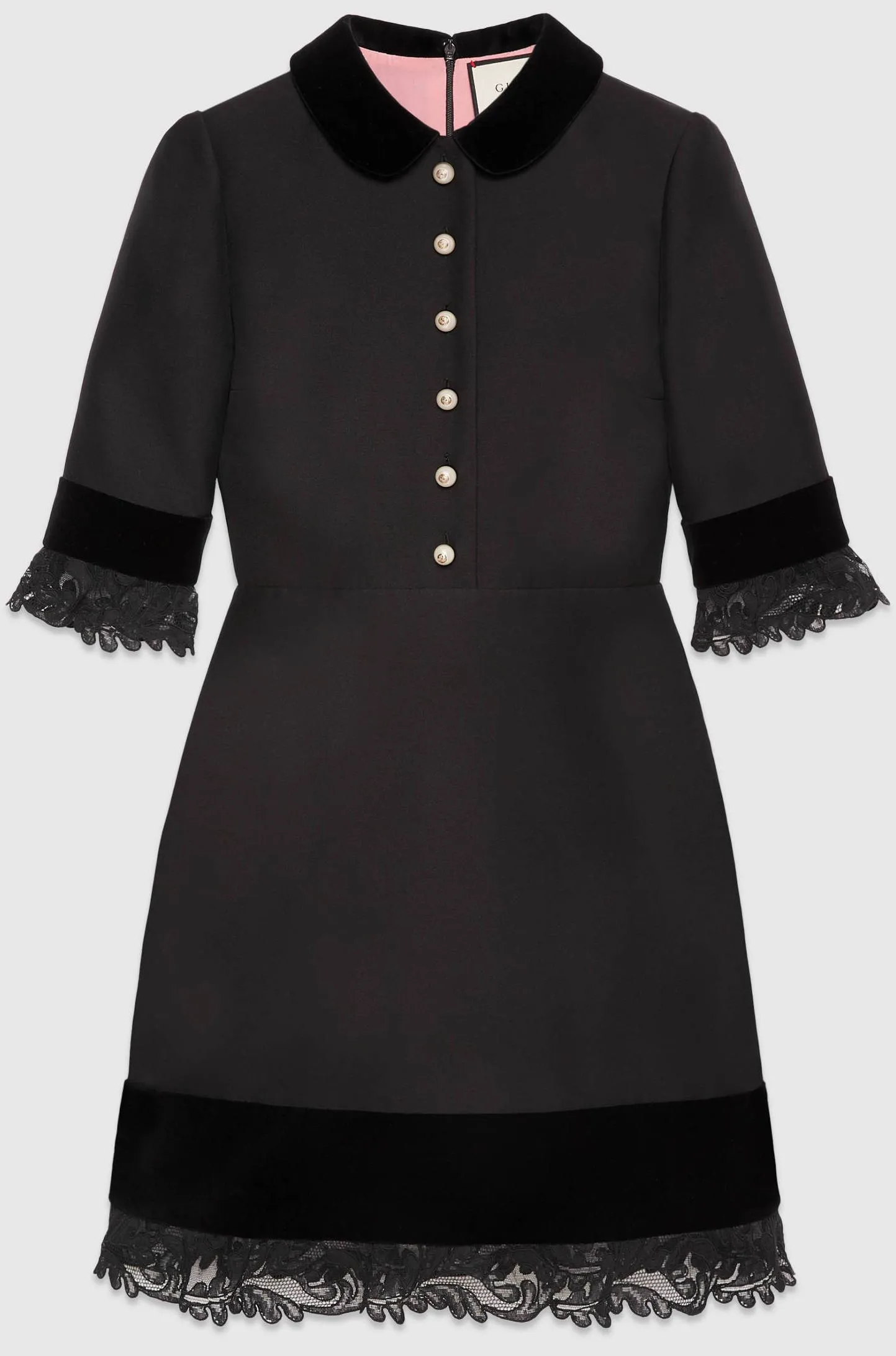 Black Lace-Trim Dress