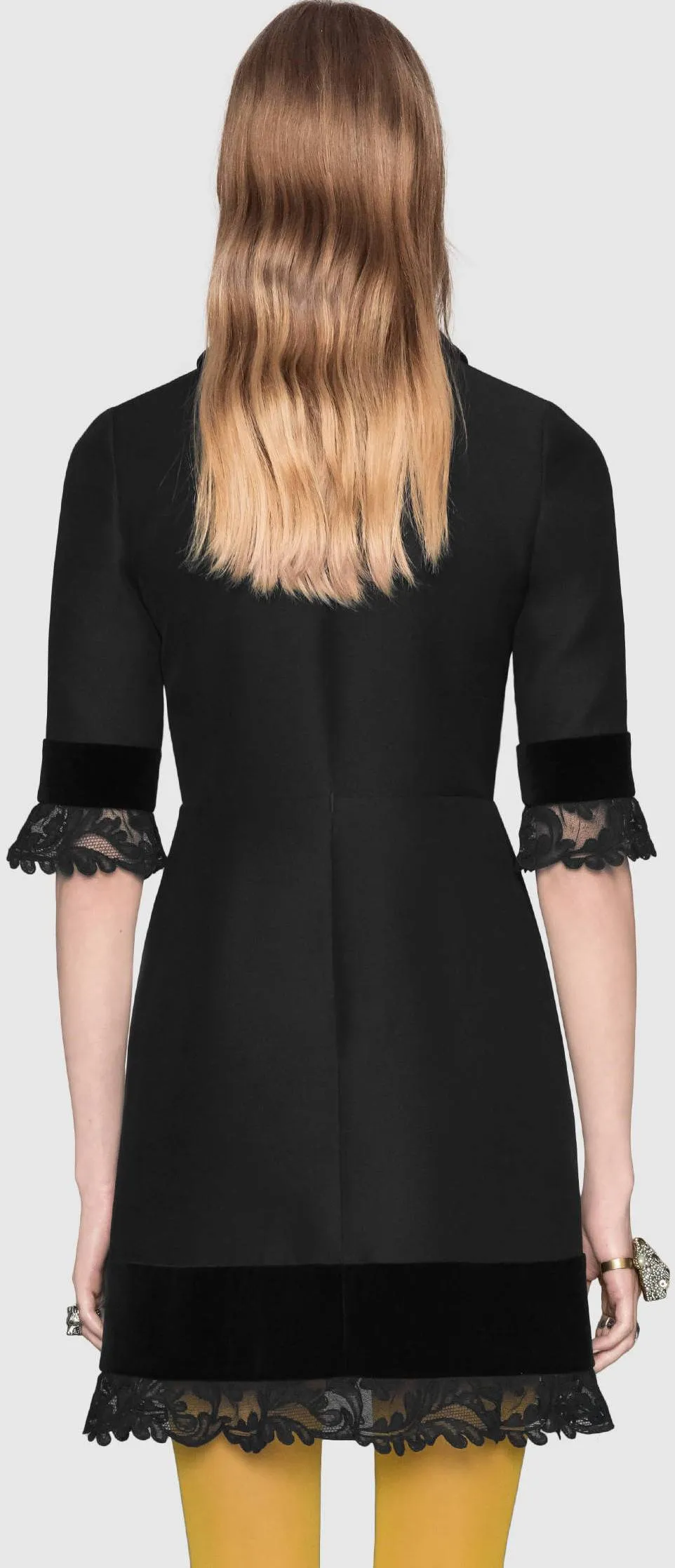 Black Lace-Trim Dress