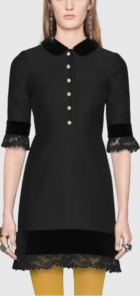 Black Lace-Trim Dress