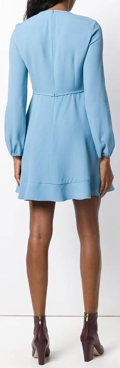 Bow Detail Long-Sleeved Dress, Light Blue