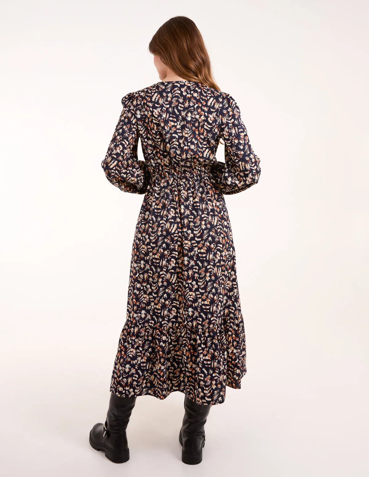Button Down Frill Hem Dress