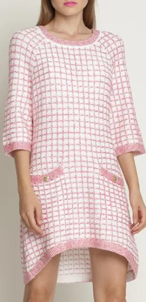 Cashmere-Blend Lattice Knit Dress