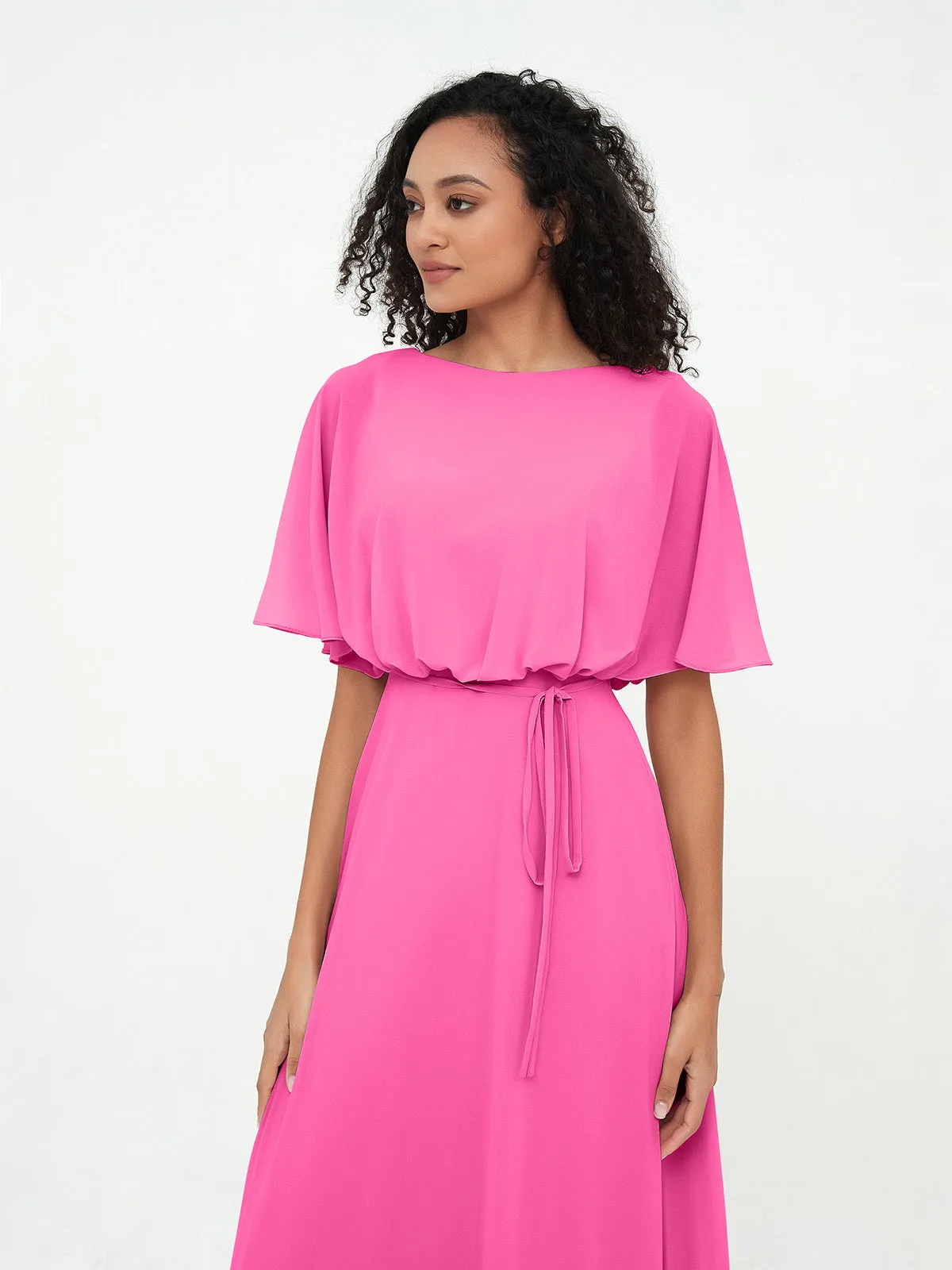 Chiffon Full Length Bridesmaid Dresses with Wrap Azalea