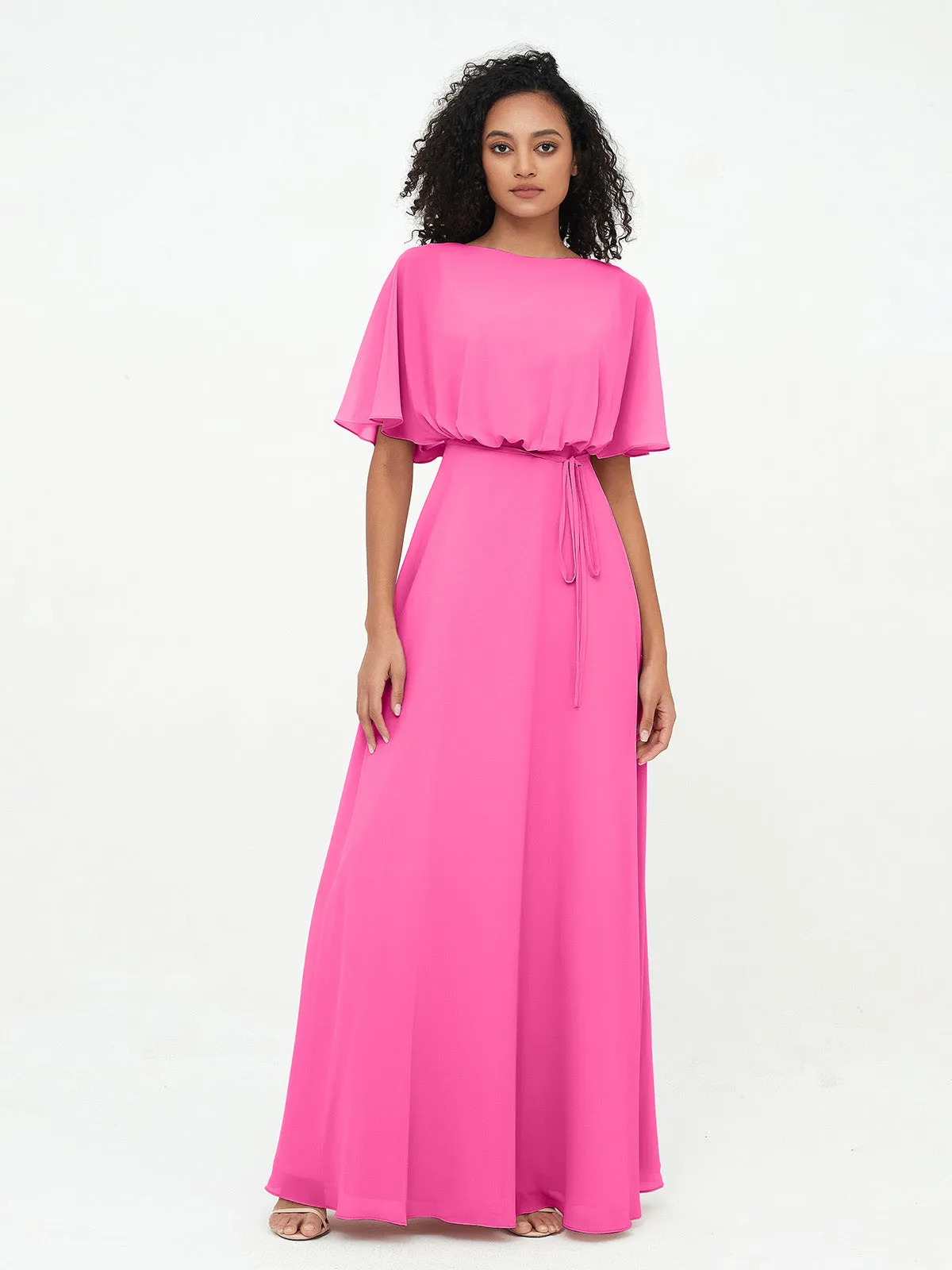 Chiffon Full Length Bridesmaid Dresses with Wrap Azalea