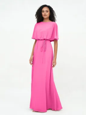 Chiffon Full Length Bridesmaid Dresses with Wrap Azalea