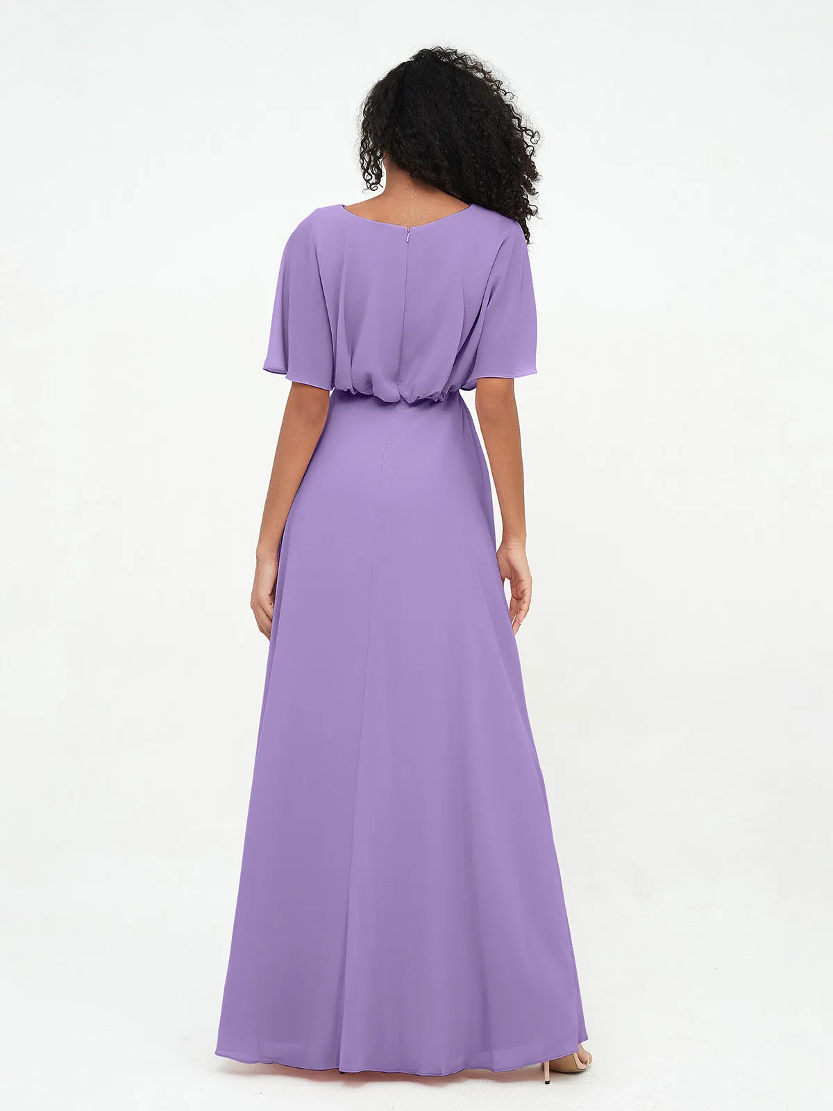 Chiffon Full Length Bridesmaid Dresses with Wrap Tahiti