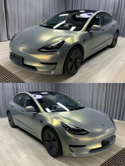 Color Shift Diamond Gray Gold Vinyl Wrap
