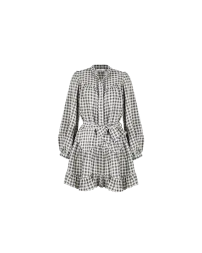 CONNIE RUFFLE DRESS SOFT CHECK NAVY