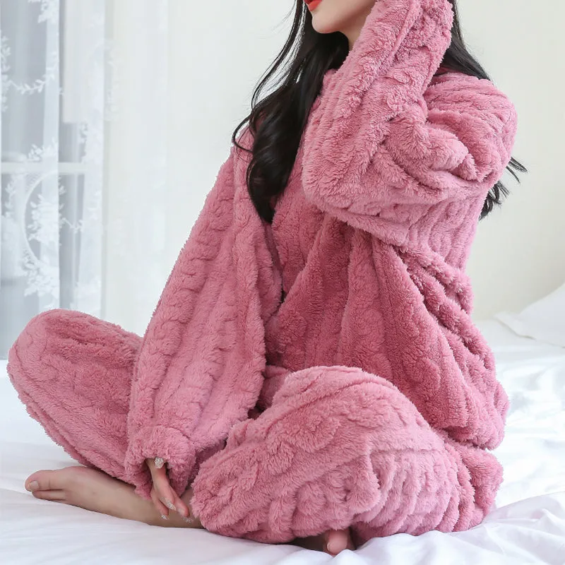 Cozy Coral Fleece Pajamas
