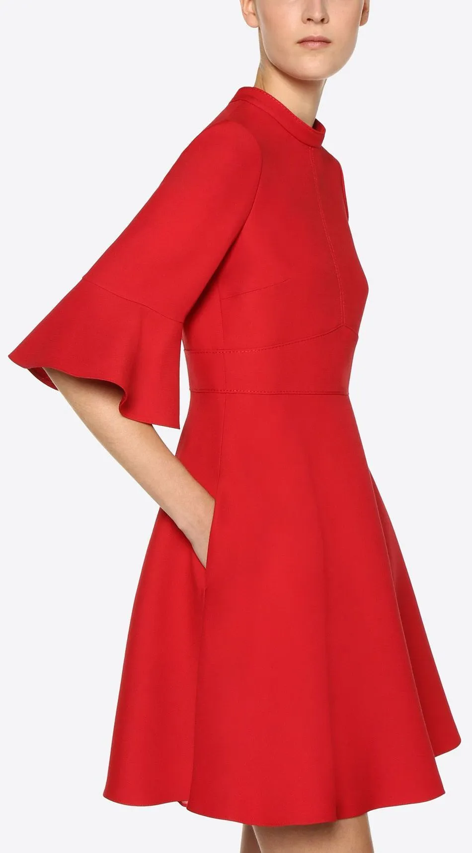 Crepe Couture Dress, Red