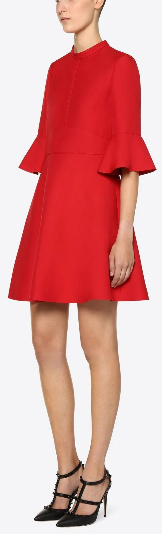 Crepe Couture Dress, Red