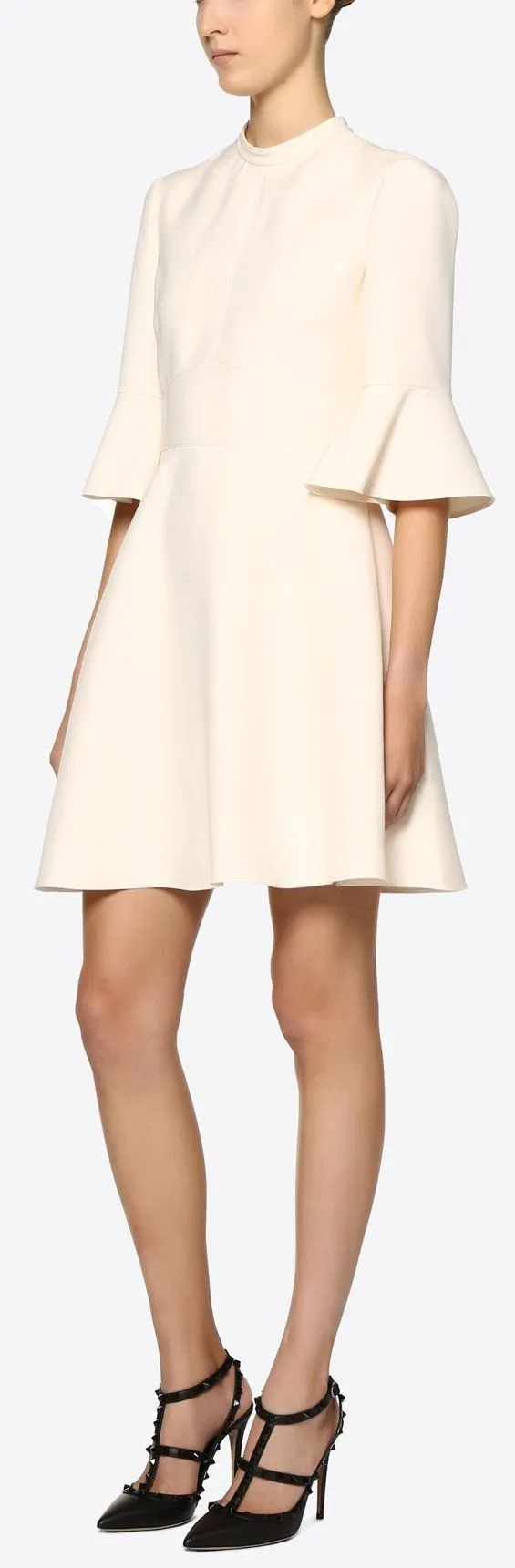 Crepe Couture Dress, White