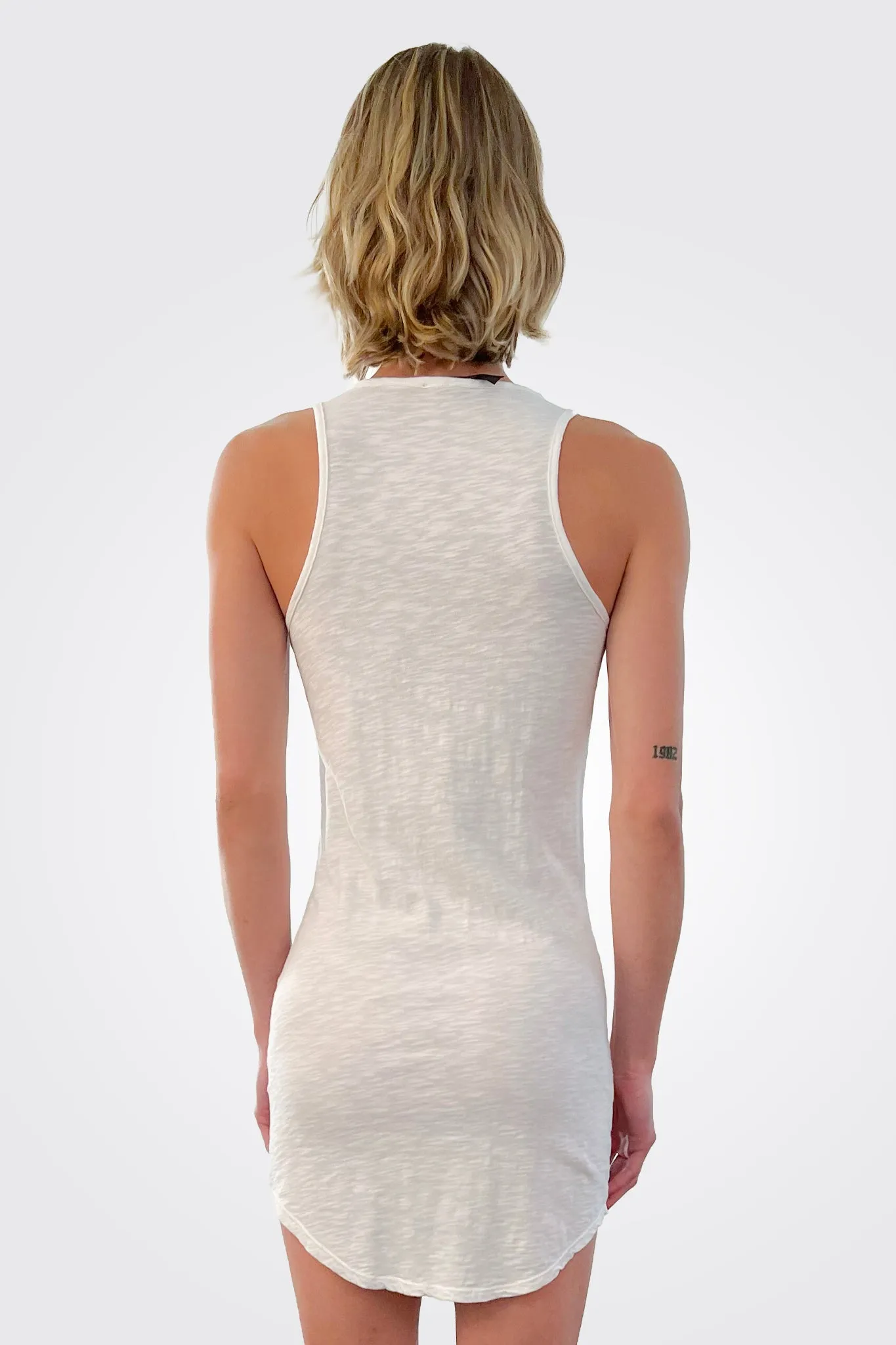 Cut V Easy Dress - White