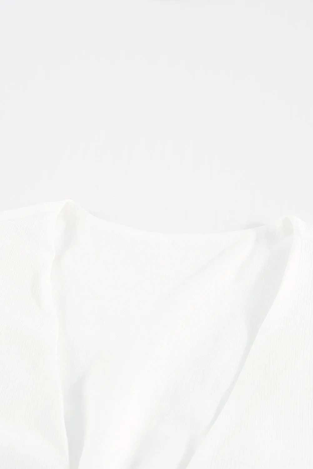 Deep V Neck Self-tie Knotted Front Layered Flare Mini Dress