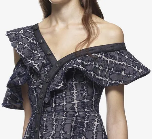Denim Frill Mini Dress