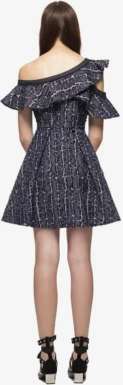 Denim Frill Mini Dress