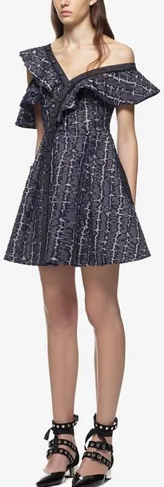 Denim Frill Mini Dress