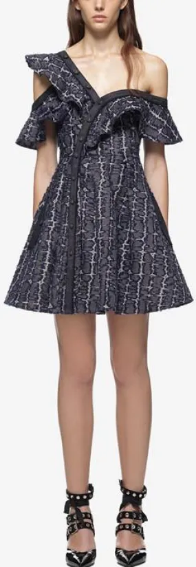 Denim Frill Mini Dress