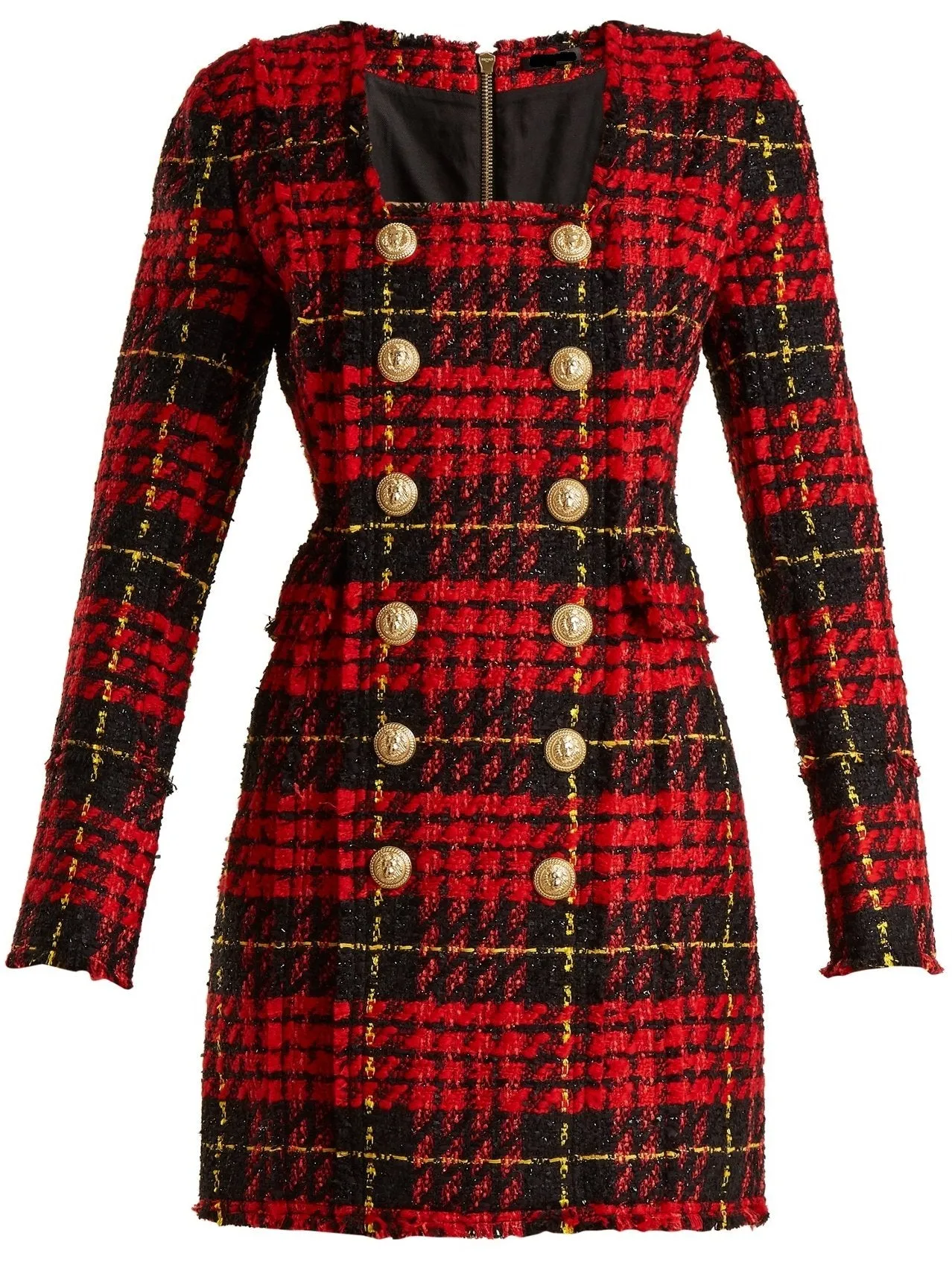 Double-Breasted Check Mini Dress