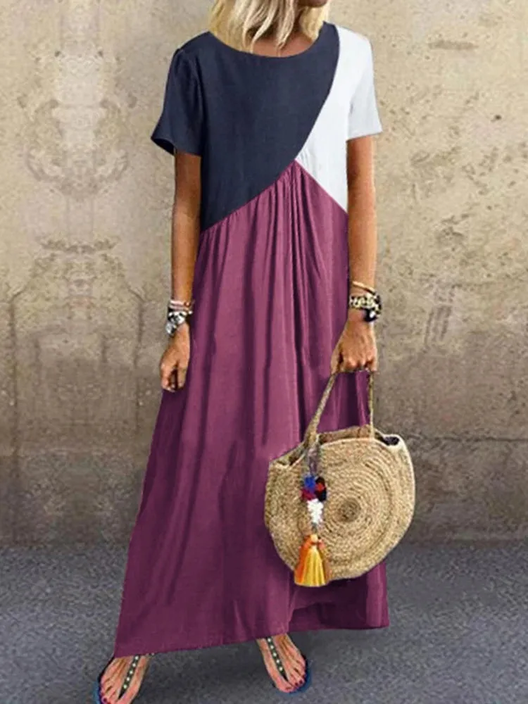 DressBetty - 2024 Vibrant Beach Patchwork Boho Maxi Dress