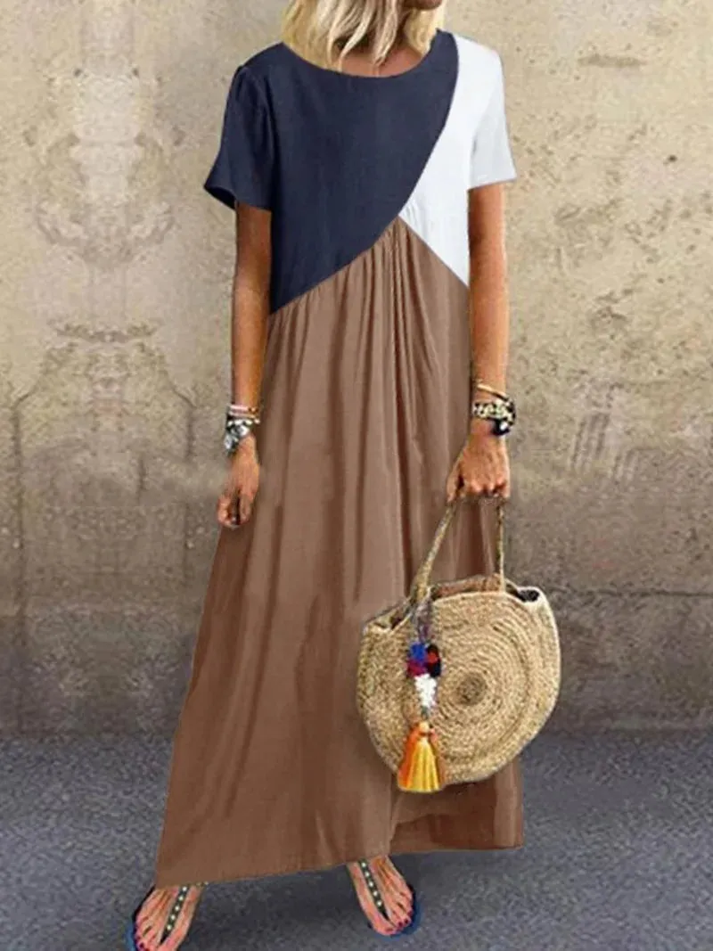 DressBetty - 2024 Vibrant Beach Patchwork Boho Maxi Dress